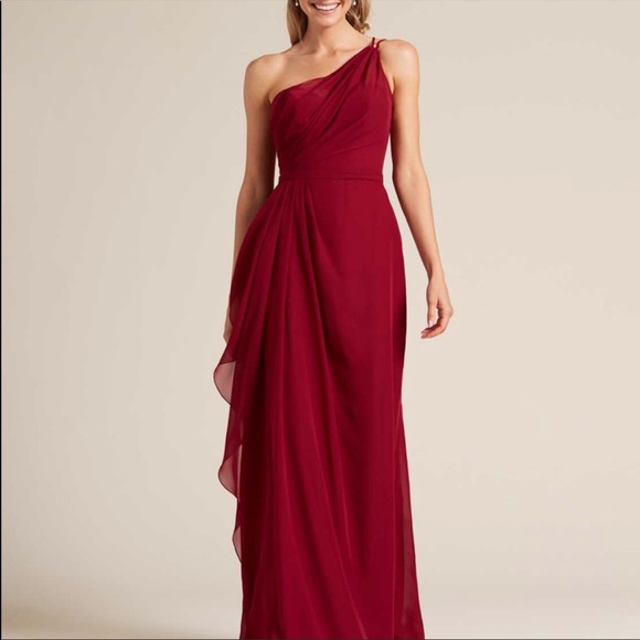 Jordan Dresses & Skirts - Jordan Bridesmaid Chiffon Burgundy Maxi Dress 14